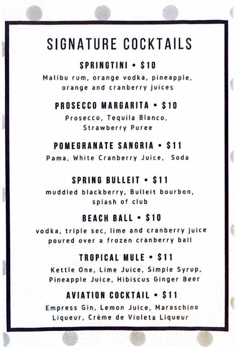 Cocktail Menu