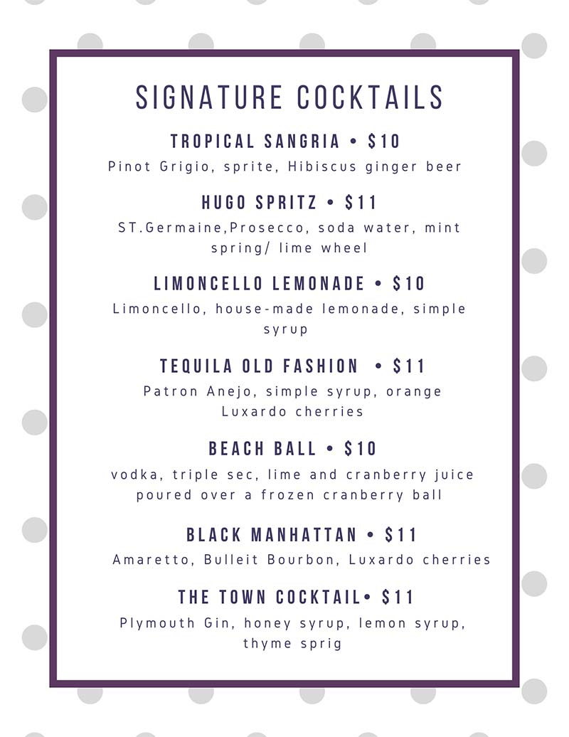 Cocktail Menu