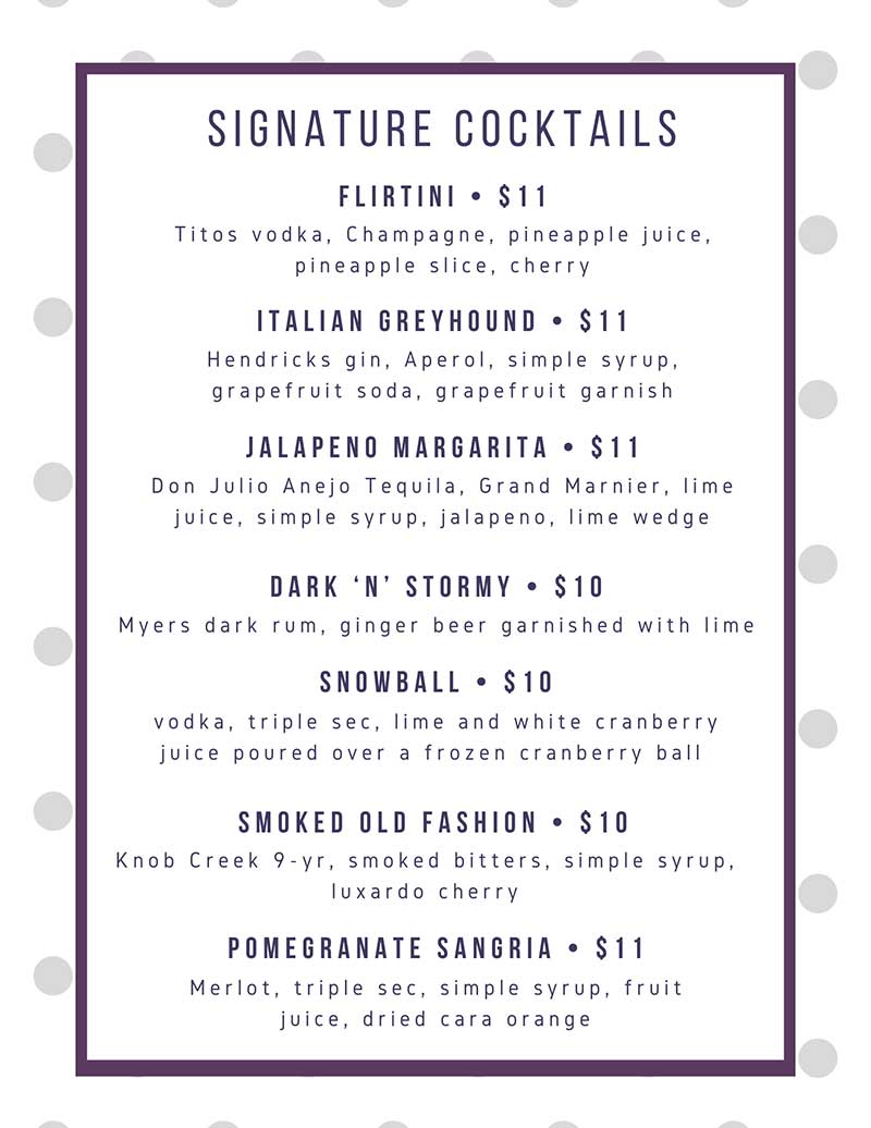 Cocktail Menu