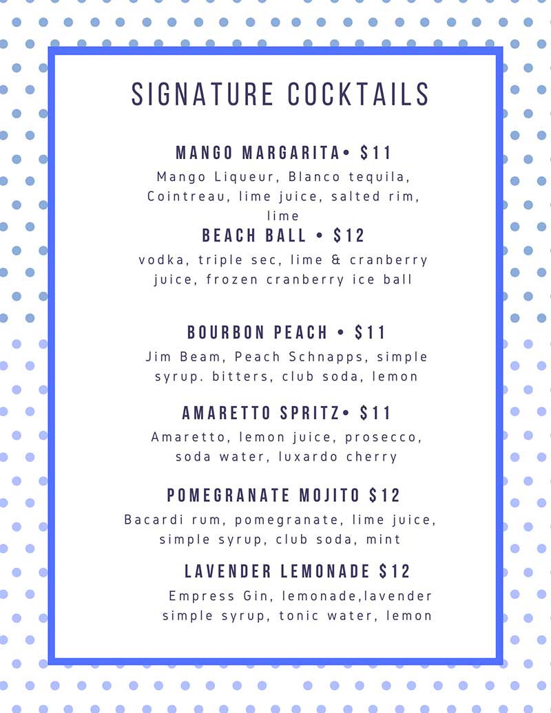 Cocktail Menu
